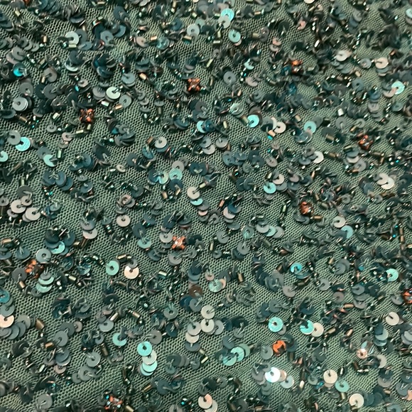 Retrofete Michal sequin top in turquoise, size S - Picture 4 of 6